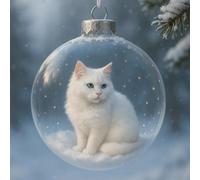 Cute Cat Christmas Ornaments Kitten Ball Pendant for Cat Lovers (Ragdoll Cat) (B)