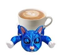 Cute Cat Coasters That Grab Hold the Cup, 3D Print Funny Cats Cup Holder For Drinks, Coasters Mug Holder Coffee Table Decor Cat Gifts Presents for Women (Blue)