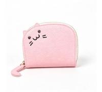 Cute Cat Coin Purse For Women, Mini Leather Card Holder Wallet, Pink, Fresh | Compact & Cute Cat Wallet Premium Litchi PU Leather Multi-Card Slots & Coin Pocket Perfect Cat Accessories for Women