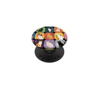 Cute Cat Collage Colorful Vintage Folk Art Pattern Cat Moms PopSockets Adhesive PopGrip