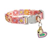 Cute Cat Collar, Adjustable Embroidered Lace Pet Neck Strap with Bell for Comfortable Fit and Elegant Appearance, Quick Release Buckle with Funct