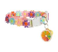 Cute Cat Collar, Adjustable Embroidered Lace Pet Neck Strap with Bell for Comfortable Fit and Elegant Appearance, Quick Release Buckle with Funct
