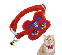 Cute Cat Collar with Bell & Lucky Lion Design - Adjustable 20-35cm Soft Necklace for Kittens, Safe Breakaway for Holidays, Parties, New Year Gifts (red)