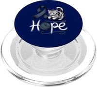 Cute Cat - Colon Cancer - Colorectal Cancer Awareness Ribbon PopSockets PopGrip for MagSafe