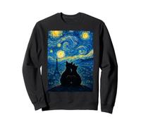 Cute Cat Couple The Starry Night Paris France Sky Cats lover Sweatshirt