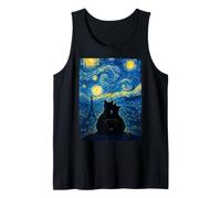 Cute Cat Couple The Starry Night Paris France Sky Cats Lover Tank Top