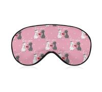 Cute Cat Couple with Red Heart Sleep Mask Love You Valentine's Day Blindfo