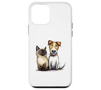 Cute Cat Dog Pet Friends Drawing Case for iPhone 12 mini