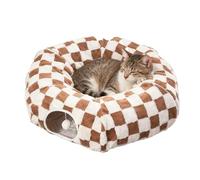 Cute Cat Donut Toy Tunnel - Soft Plush Pet Bed, Play Tunnel, Kitten Puppy Small Animal Sleeping Space, Indoor Cozy Bed | Pet Bedroom Living Room Balcony Apartment Dorm Winter