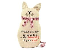 Cute Cat Door Stopper Decorative Door Stops for Home and Office, Brown Cat Weighted Interior Doorstop Fabric Stuffed Animal Door Stopper Floor Decorative