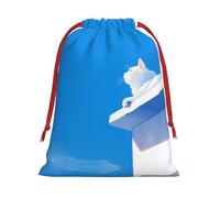 Cute Cat Drawstring Gift Bag â€“ Premium Polyester Holiday & Party Favor Bag With Full-Print Design, Perfect For Christmas, Halloween, And Promotions