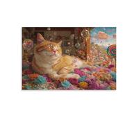 Cute Cat Dreaming,1000-piece puzzle,Jigsaw puzzles for children and teenagers,Intellectual Challenge Jigsaw Puzzles,50x70cm
