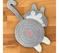 Cute Cat Drink Coaster, Fun Woven Creative Coasters, for Home Decor Tabletop Protection, Cat Gifts for Cat Lovers