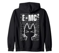 Cute Cat E=MC2 Funny Science Math Physics Equations Student Zip Hoodie