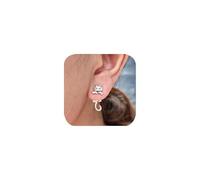 Cute Cat Earrings for Women Unique Fun Animal Statement Stud Earrings 925 Sterling Silver Plated Movable Design Dainty Earrings Jewelry Gifts for Cat Lovers Birthday Christmas