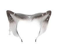 Cute Cat Ears Cosplay Hair Hoop Alloy Earrings Women Teen Youth Headband Live Broadcast Cartoon Carnival Hairband