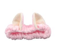 Cute Cat Ears Headbands for Women Girls Spa Hairbands Coral Fleece Makeup Head Band Face Wash Headwrap Skincare Hair Accessories(Peach)