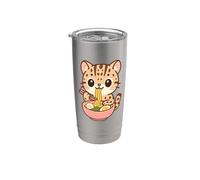 Cute Cat Eating Ramen Adorable Illustration Stainless Steel Insulated Tumbler