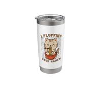 Cute Cat Eating Ramen Noodles Kawaii Feline Stainless Steel Insulated Tumbler