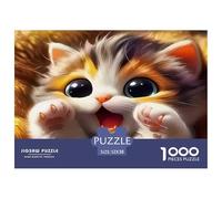 Cute Cat Educational Game Decompression 1000 Pieces Jigsaw Puzzle - Kitten Playful Reaching Paws for Adults Kids Home Activity52x38cm/1000pcs