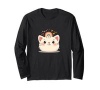 Cute Cat Face Rainbow Magic Long Sleeve T-Shirt