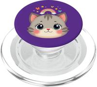 Cute Cat Face Rainbow Magic PopSockets PopGrip for MagSafe