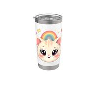Cute Cat Face Rainbow Magic Stainless Steel Insulated Tumbler