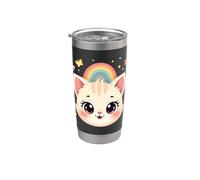 Cute Cat Face Rainbow Magic Stainless Steel Insulated Tumbler