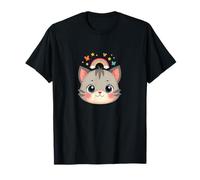 Cute Cat Face Rainbow Magic T-Shirt
