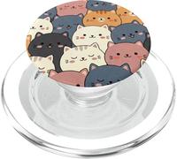 Cute Cat Faces Pattern Kawaii Anime Kitten Stack Aesthetic PopSockets PopGrip for MagSafe
