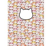 Cute Cat Faces Wide Ruled Notebook: 8.5" x 11" Composition Book with 120 Pages, Adorable Cat Pattern Cover, Perfect for School, Work, or Journaling