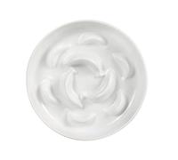 Cute Cat Food Bowl for Dry and Wet Food Anti-choking Cat Puzzle Feeder for Healthy Eating Diet, Melamine Slow Feeder dog Bowl (white)