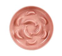 Cute Cat Food Bowl for Dry and Wet Food Anti-choking Cat Puzzle Feeder for Healthy Eating Diet, Melamine Slow Feeder dog Bowl (pink)