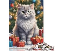 Cute Cat for Christmas 1000 Pieces Puzzles Wooden Puzzle for Teenager Funny Jigsaw Puzzles 1000pcs (75x50cm)