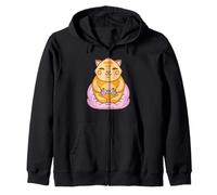 Cute Cat Gamer Video Game Lover Adorable Art Zip Hoodie