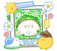 Cute Cat Garden: A Mini Coloring Book of Cozy Cats, Flowers, and Nature - Simple Designs for Adults and Teens (Cozy Gang Travel Size)