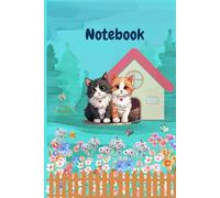 Cute Cat Garden Dot Grid Notebook: 6 x 9 Aesthetic Dot Grid Journal with Adorable Black & Brown Cats in a Flower Garden | 120 Pages for Notes, Ideas & Bullet Journalling