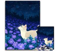 Cute Cat Gazing at Stars Jigsaw Puzzles for Adults 1000 Piece Wooden Puzzles Perfect for Birthday Christmas 1000 PCS(75x50cm)
