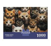 Cute Cat Group 1000 Piece Jigsaw Puzzle 1000 Pieces Puzzle Game Paper for Adults Cozy Home Decoration Stress Relief Family Activity 70x50cm/1000pcs