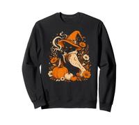 Cute Cat Halloween Pumpkin Witch Sweatshirt