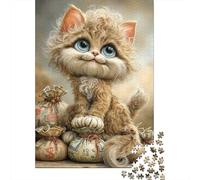 Cute Cat Hand Drawn Vintage Vases 1000 Piece Jigsaw Puzzle for Adults Paper Relax Focus 70x50cm/1000pcs