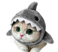 Cute Cat Hat - Warm Shark Shaped Adjustable Clothing Accessories for Kittens | Costume Hat for Pets | For Fancy Dress, Photography, Cosplay, Holiday Parties, Events