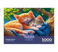 Cute Cat Heavyweight Paper Two Kittens Napping on Blanket Jigsaw Puzzle Giftable Birthday Gift 70x50cm/1000pcs