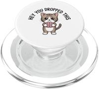 Cute Cat Holding Brain Hey You Dropped This PopSockets PopGrip for MagSafe