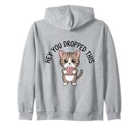 Cute Cat Holding Brain Hey You Dropped This Zip Hoodie