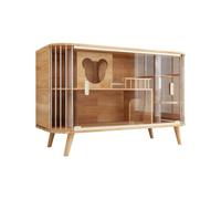 Cute Cat Houses Cat Cabinet Solid Wood Indoor Cat Villa Shared TV Cabinet For Pets Double-layer Cat Cage Cat House Cat House Garden(A)