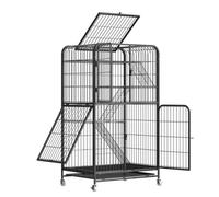 Cute Cat Houses Cat Cage Cat Villa Three-story Super Four-story Cat Cage Cat Nest With Toilet Cat House Cat Climbing Frame Cat House Garden(Black,C)