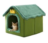 Cute Cat Houses Cat Nest For All Seasons, Winter Cold And Windproof Closed Type Thickened House Cat Supplies, Warm Cat Nest Cat House Garden(Light green,L)
