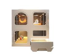 Cute Cat Houses Cat Villa Household Indoor Cat Cage Cat Toilet Litter Box Integrated Small Cattery Cat House Cat Cabinet Cat House Garden(B)