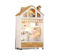 Cute Cat Houses Cat Villa Large Space Multi-layer Indoor Home Cat House Solid Wood Hidden Drawer Double-layer Cat Villa Cat House Garden(3,B)